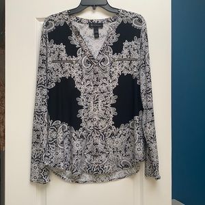 INC black & white top